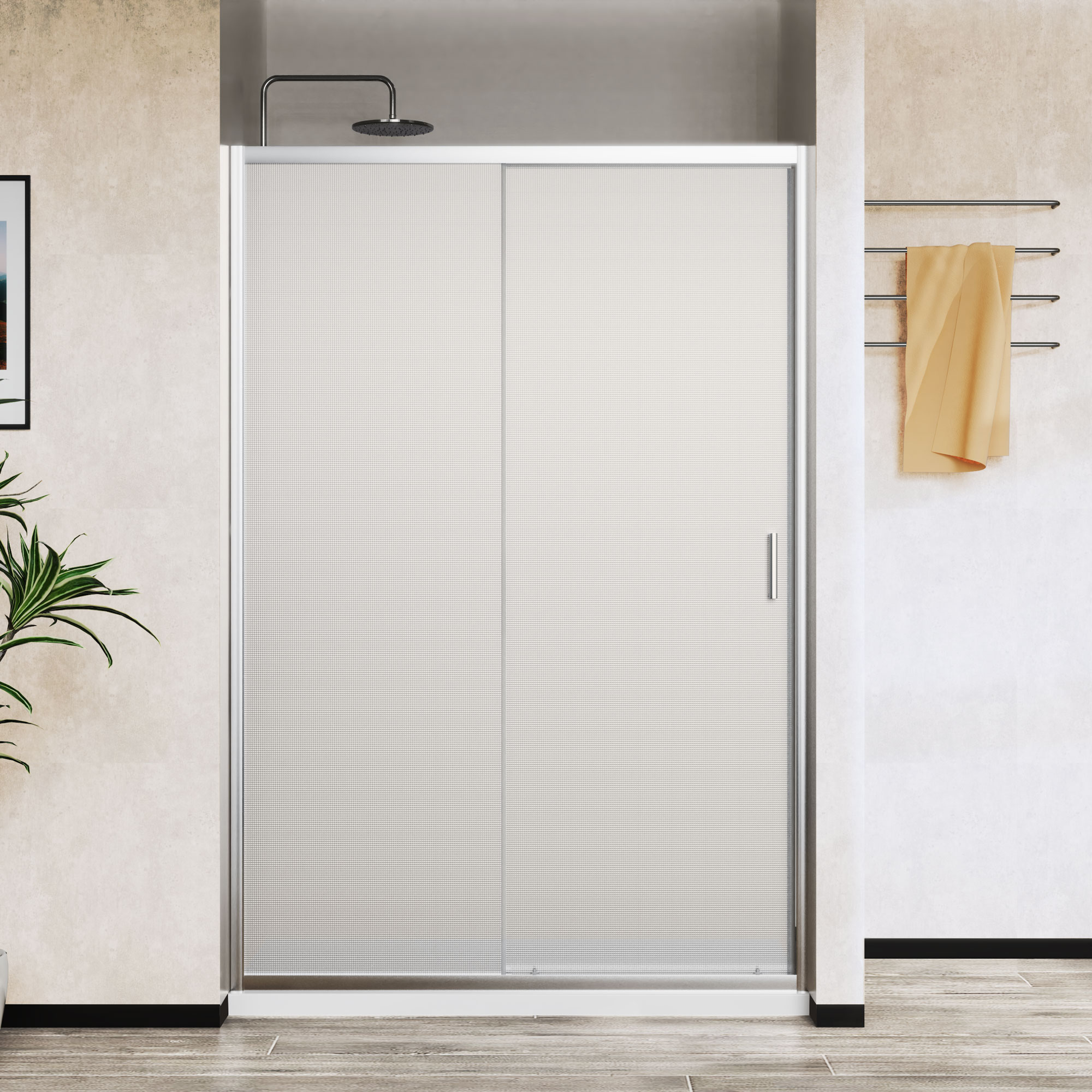 Душевая дверь в нишу Vincea City VDS-5CT130MT 130 см, профиль хром, стекло текстурное