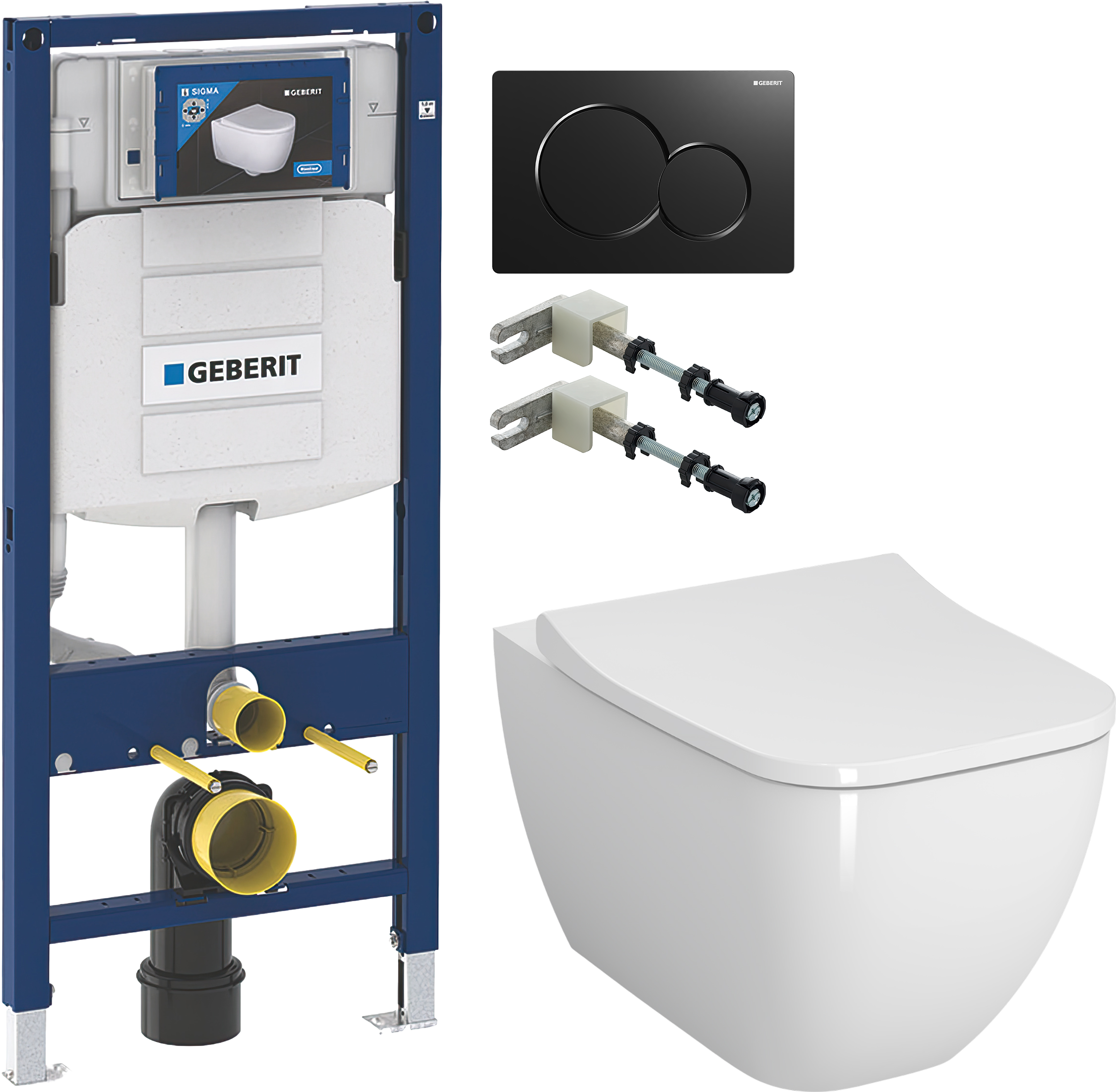 Комплект 5 в 1 Унитаз подвесной VitrA Shift 7742B003-0075 белая глянцевая + Сиденье Integra Square 810-003-009 быстросъемная, с микролифтом + Инсталляция Geberit Duofix UP 320 111.300.00.5 (111.950.00.6) + Кнопка Sigma 01 115.770.DW.5 цвет черный + Крепле