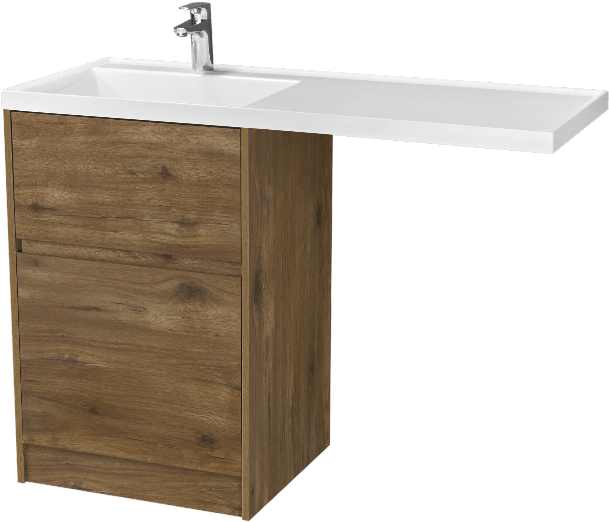 Тумба под раковину без столешницы AQUATON Лондри 60 дуб рустикальный, фасад дуб рустикальный