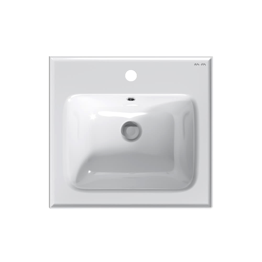 Мебельная раковина AM.PM X-Joy 50 накладная, глянцевая белая, прямоугольная, фарфор