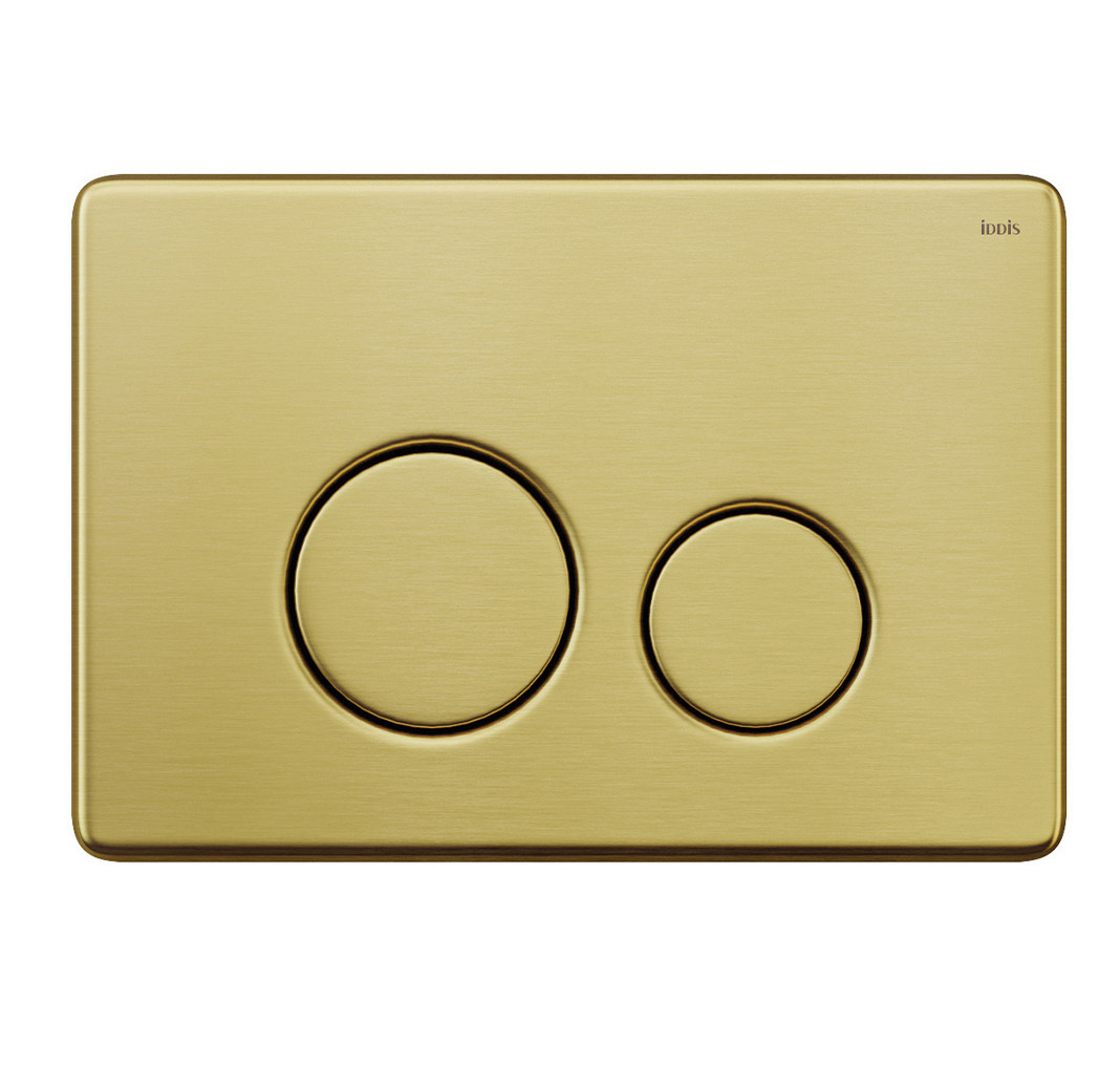 Кнопка смыва для унитаза IDDIS Unisteel UNS01GGi77 нержавеющая сталь, цвет матовое золото