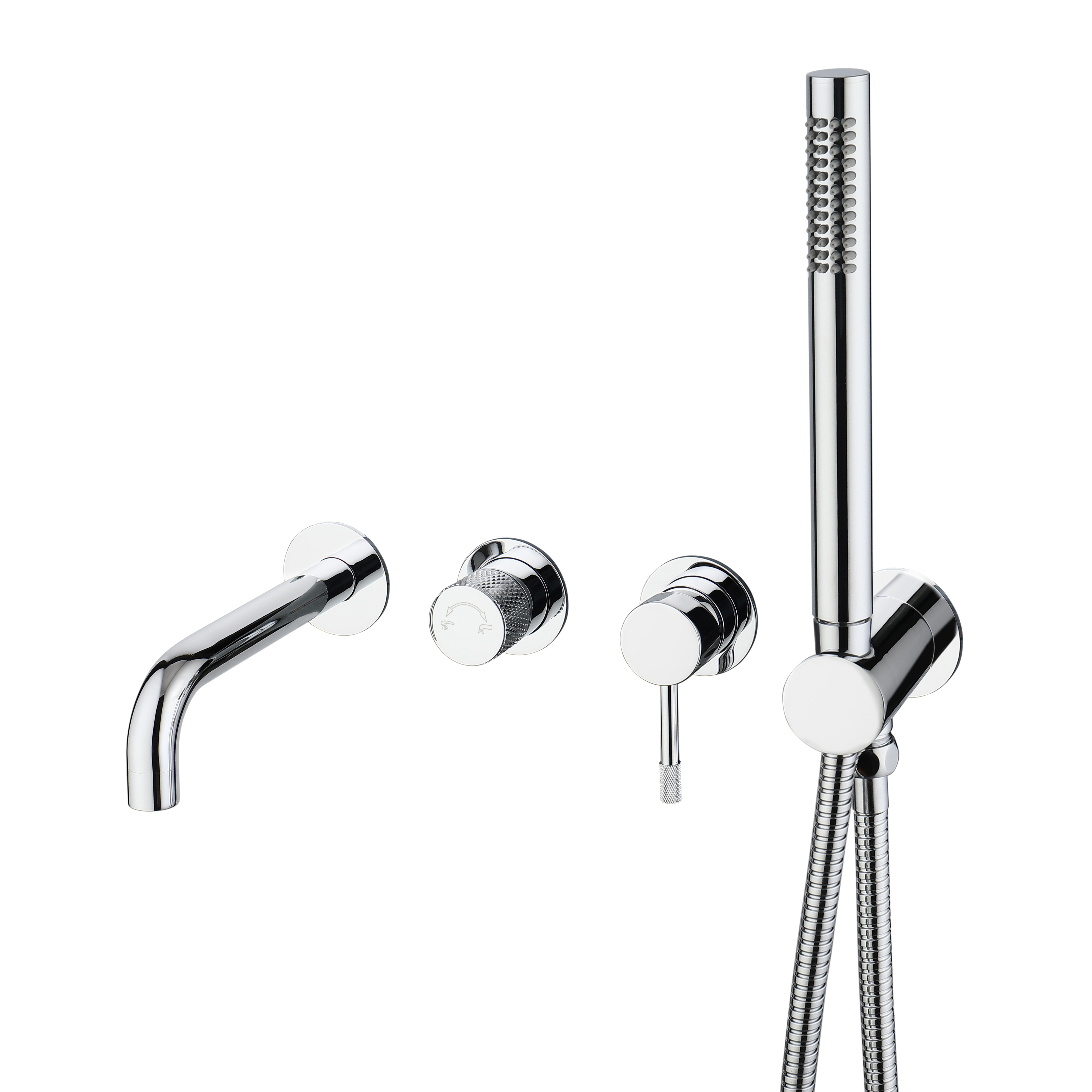 Встраиваемый смеситель для душа и ванны Boheme Uno 464-3-CR С ВНУТРЕННЕЙ ЧАСТЬЮ, chrome