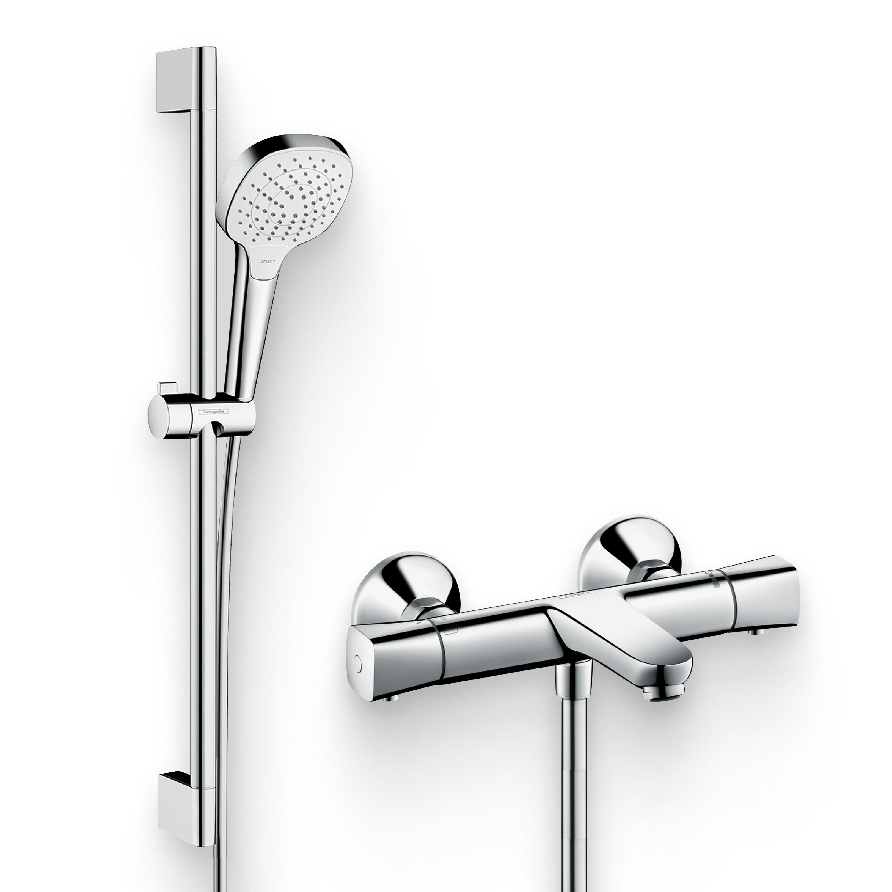 Душевой комплект Гарнитур Hansgrohe Croma 26582400 + Термостат Ecostat universal 13123000