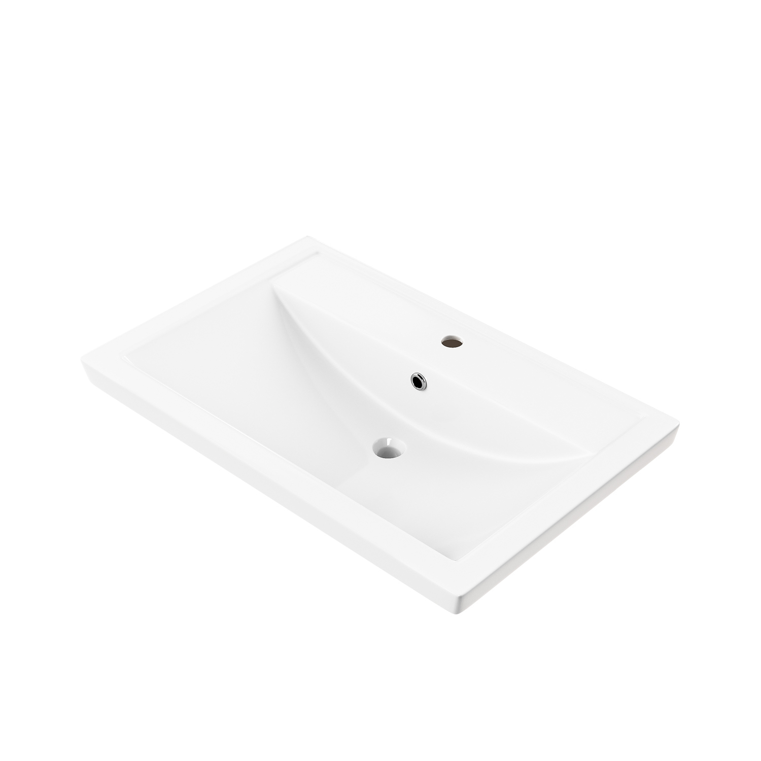 Мебельная раковина IDDIS Optima Home 407 71 накладная, глянцевая белая, прямоугольная, фарфор