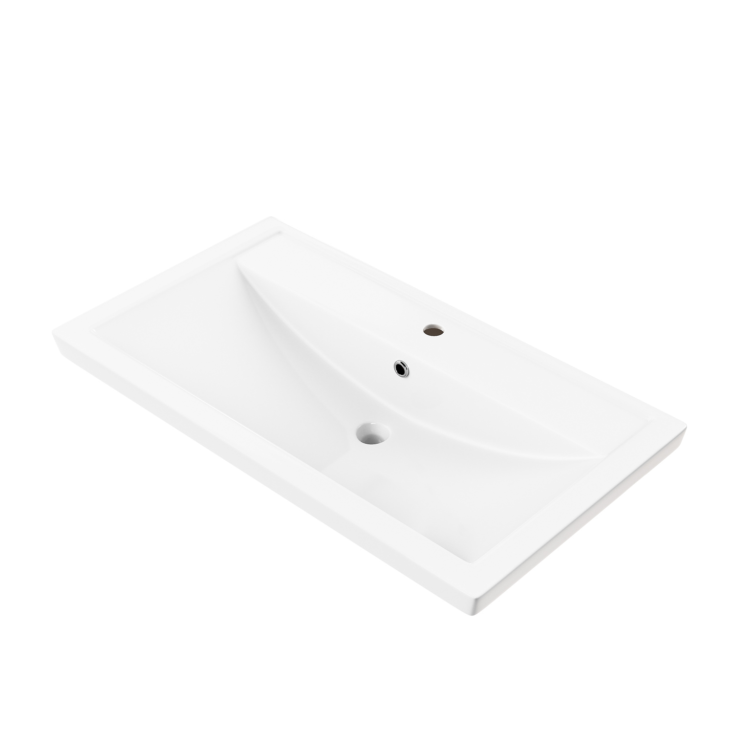 Мебельная раковина IDDIS Optima Home 407 82 накладная, глянцевая белая, прямоугольная, фарфор