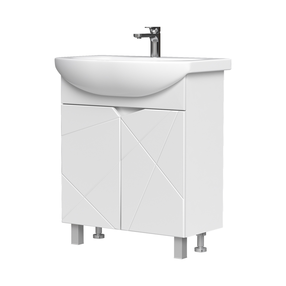 Тумба с раковиной Volna Pronto 70.2D белый лед