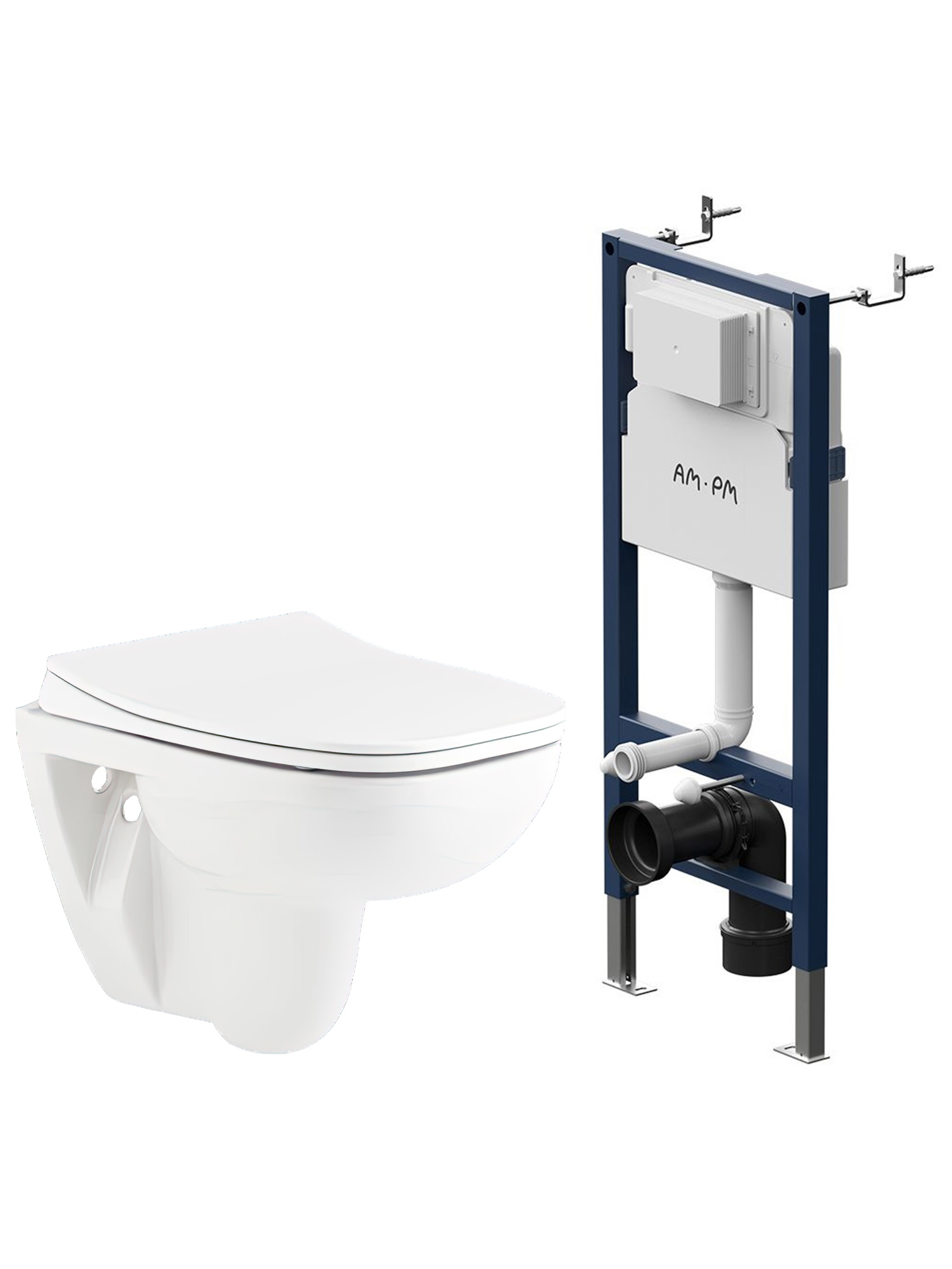 Комплект 3 в 1 Унитаз подвесной Seramiksan Petite A101002H + Сиденье AG50006 + Инсталляция AM.PM PrimeFit I012709