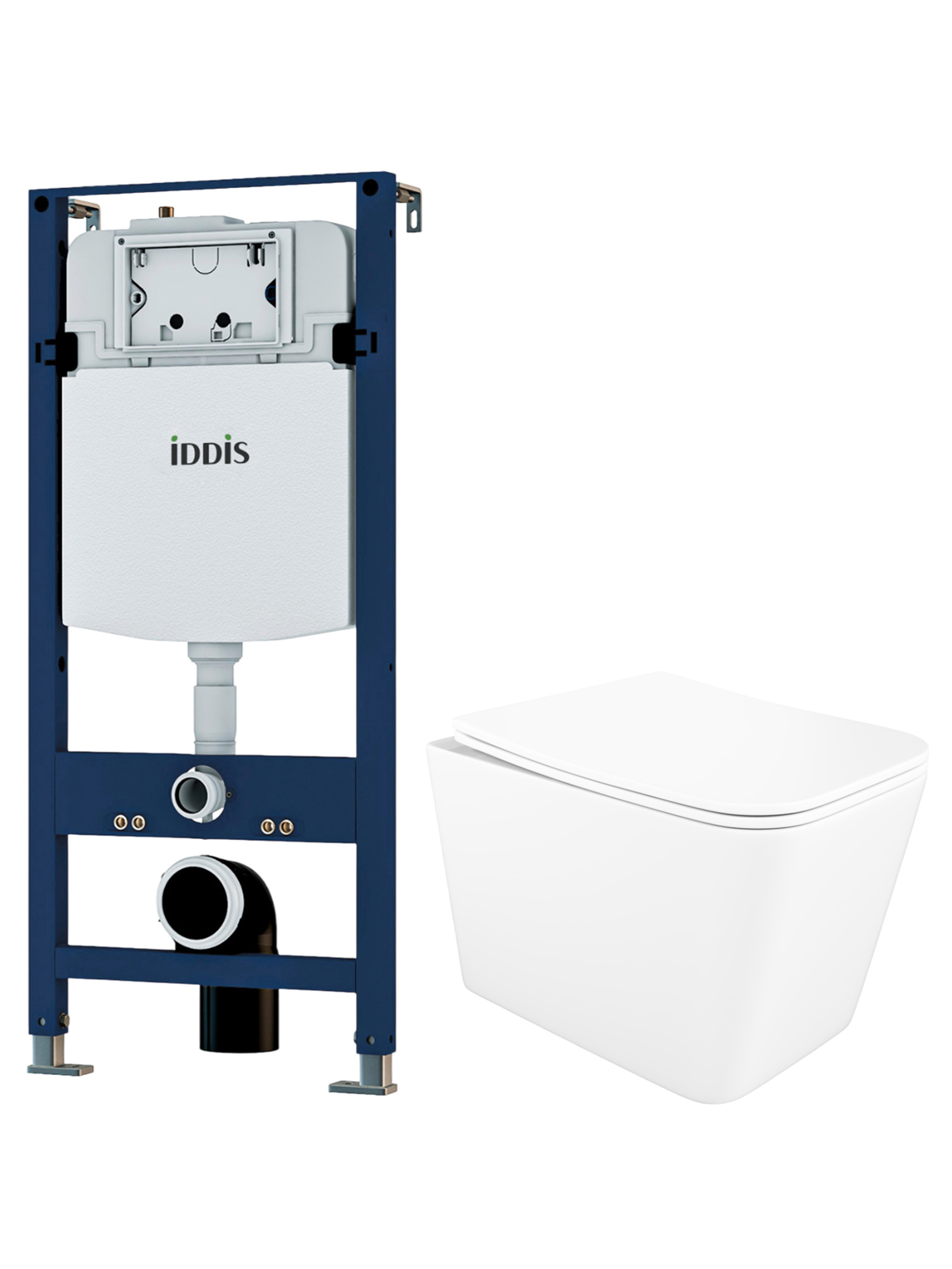 Комплект 4 в 1: Инсталляция IDDIS Profix PRO0000i32 + Унитаз подвесной STWORKI Молде S23401WH + Сиденье с микролифтом + Комплект креплений