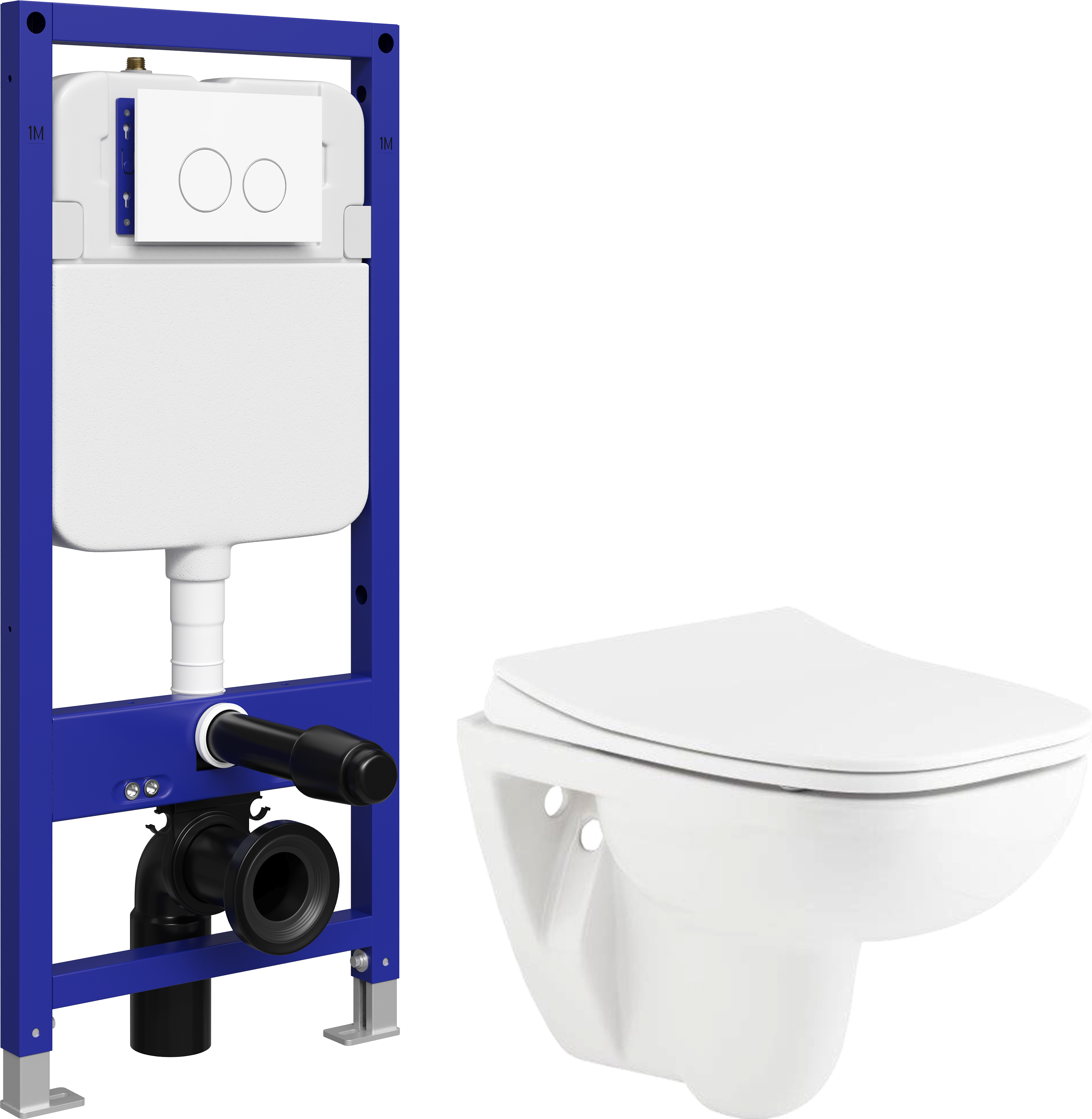 Комплект 5 в 1 Унитаз подвесной Seramiksan Petite A101002H + Сиденье AG50006, с микролифтом + Инсталляция с кнопкой STWORKI Хельсинки S33500WH цвет глянцевый белый + Шумоизоляция