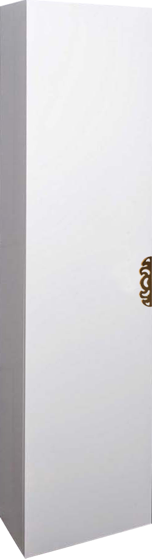 Шкаф-пенал для ванной Armadi Art NeoArt белый с ручкой Ajur золото