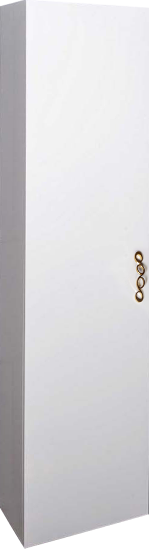 Шкаф-пенал для ванной Armadi Art NeoArt белый с ручкой Wave золото