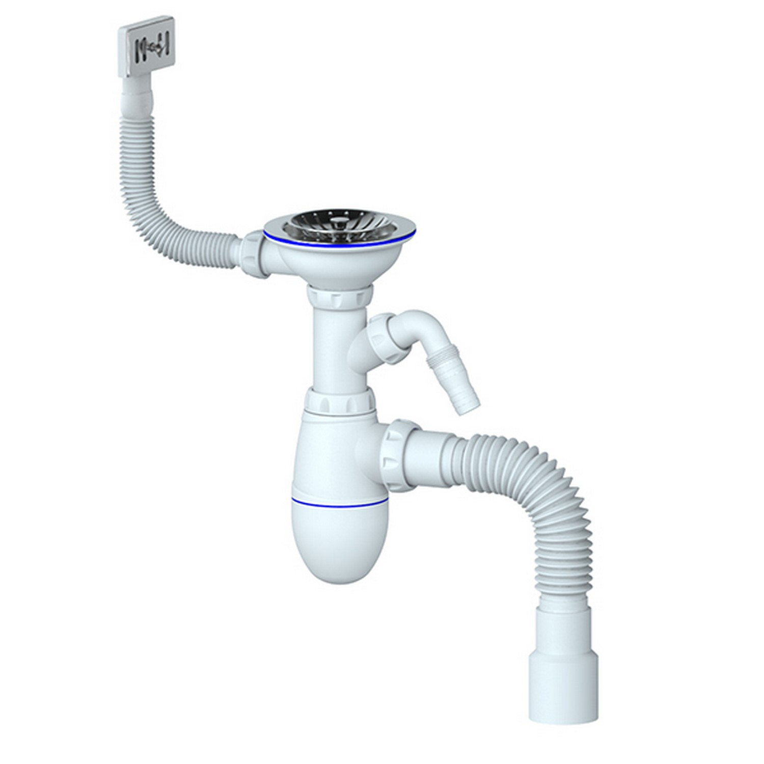 Сифон для раковины Unicorn 534496 90 мм, бутылочный, белый