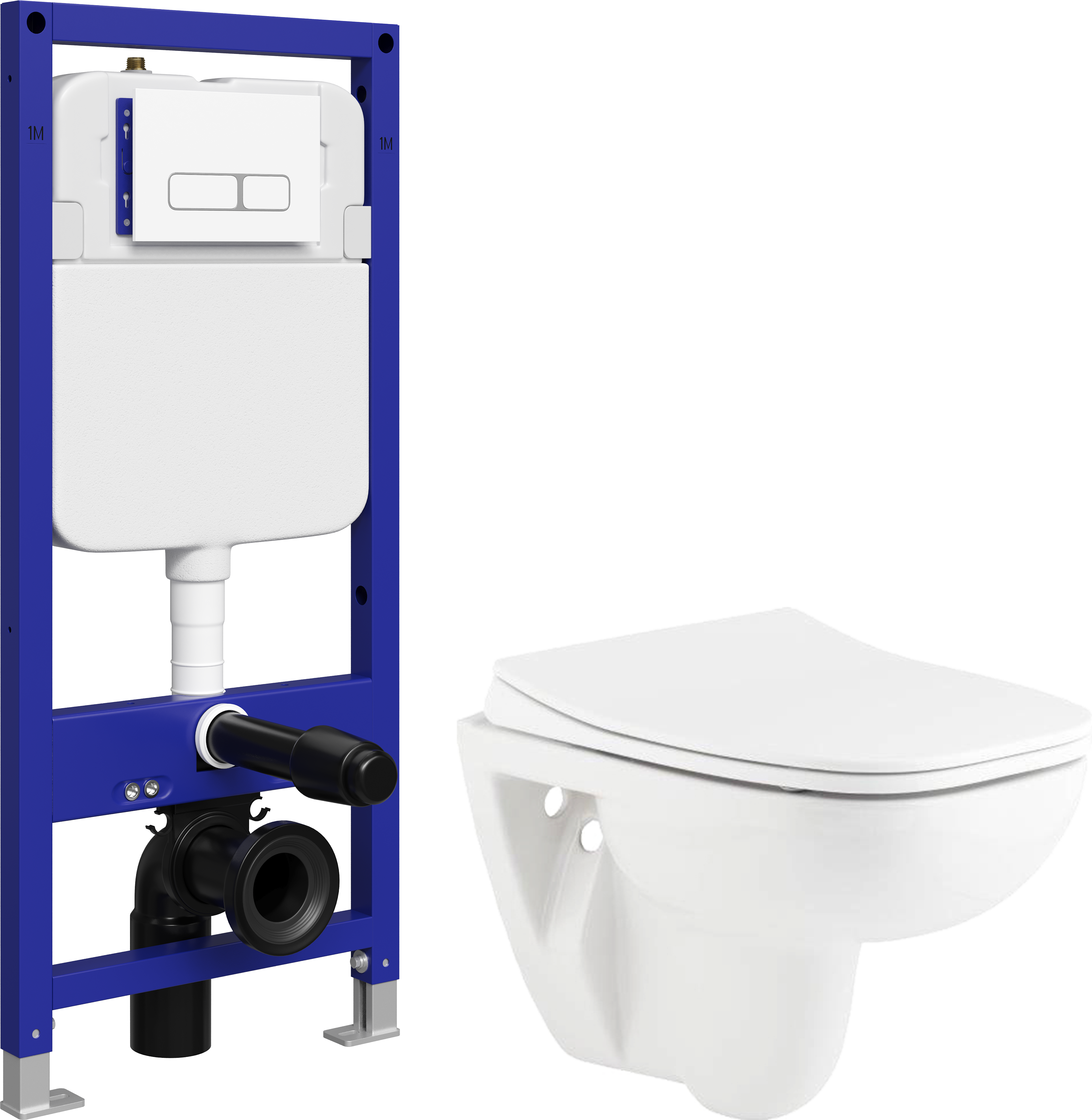 Комплект 5 в 1 Унитаз подвесной Seramiksan Petite A101002H + Сиденье AG50006, с микролифтом + Инсталляция с кнопкой STWORKI Кронборг S28500WH цвет глянцевый белый + Шумоизоляция