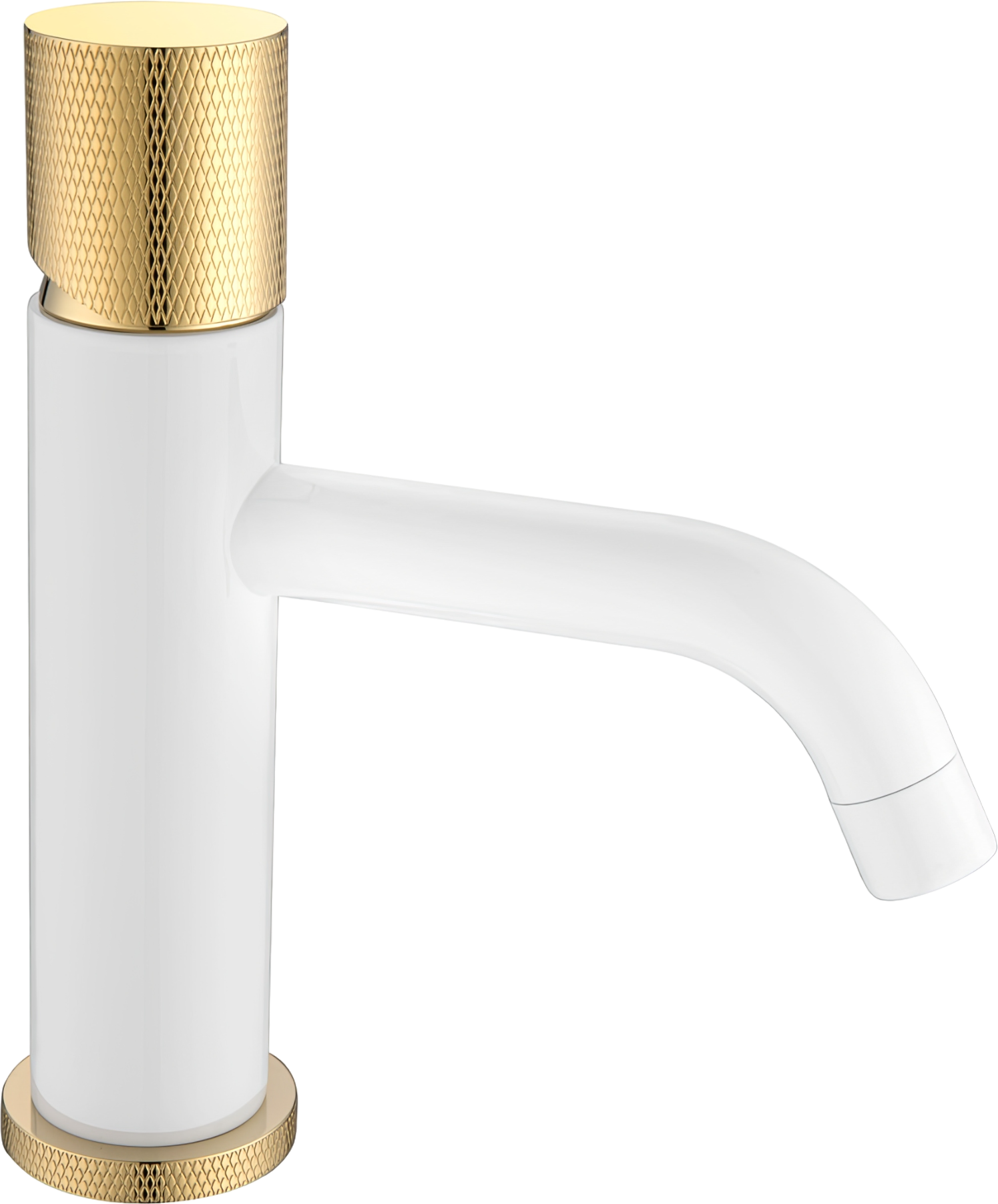 Смеситель для раковины Boheme Stick 121-WG.2 white touch gold