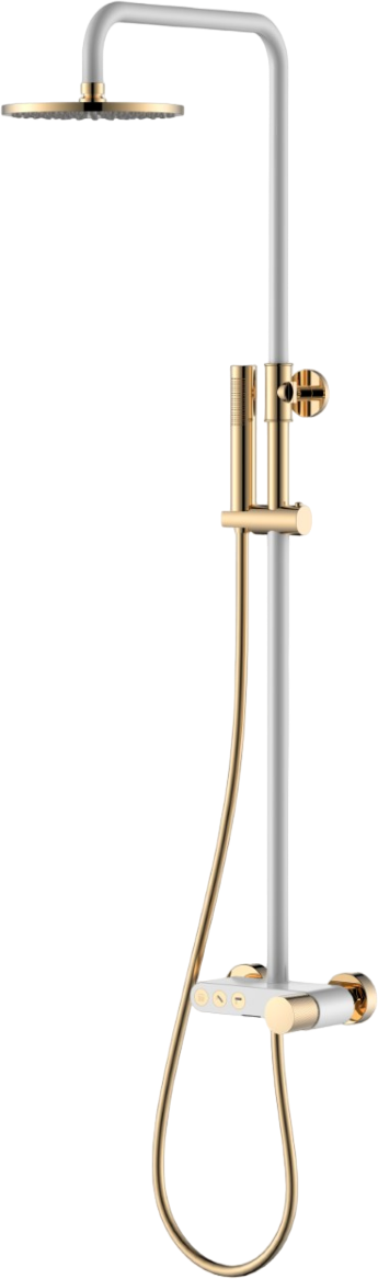 Душевая стойка Boheme Stick 128-WG.2 white touch gold