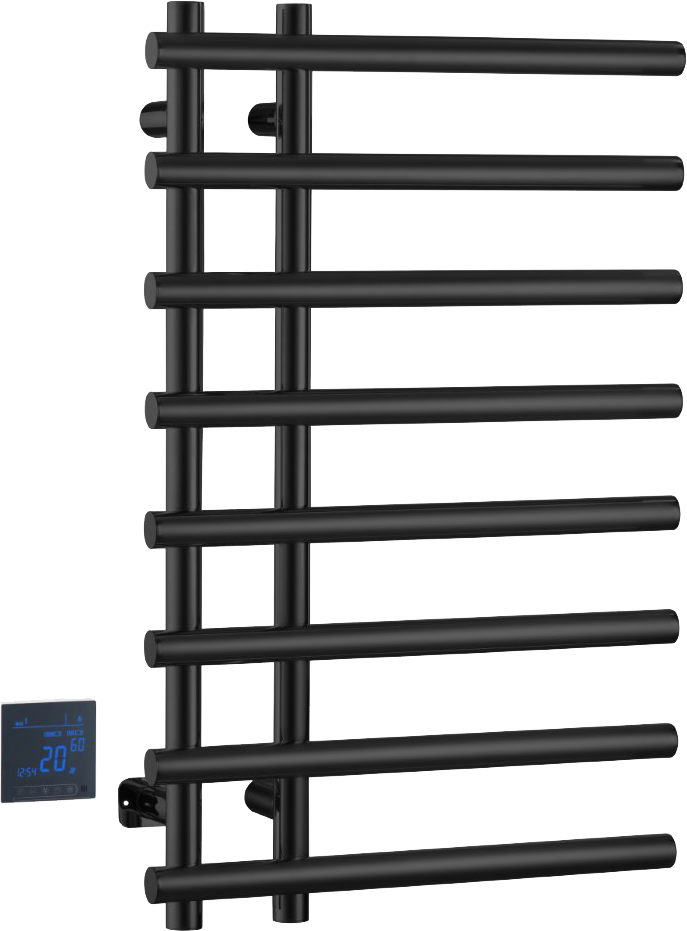 Полотенцесушитель электрический Boheme Venturo 722-B 80x50 см, скрытое подключение слева, black, лесенка, из стали