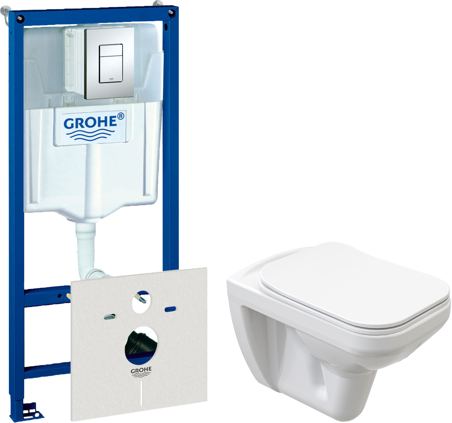 Комплект  Унитаз подвесной STWORKI Дублин SETK3504-0605-001-1-6000 с микролифтом + Система инсталляции для унитазов Grohe Rapid SL 38772001, 3 в 1 с к