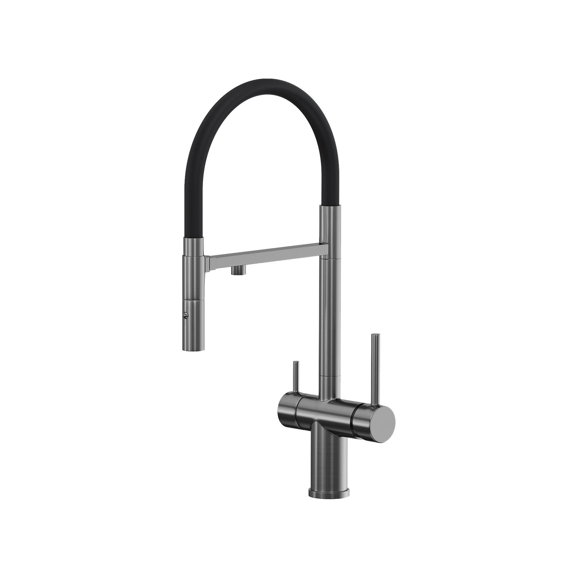 Смеситель для кухни Reflexion Lago RX9901BL с гибким изливом, оружейная сталь