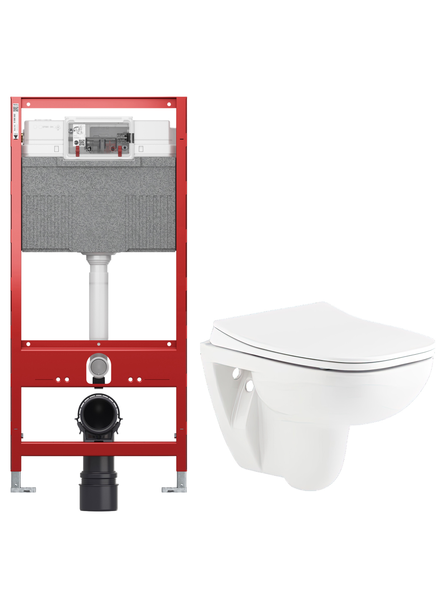 Комплект 3 в 1 Унитаз подвесной Seramiksan Petite A101002H + Сиденье AG50006 + Инсталляция TECE Profil 9300302