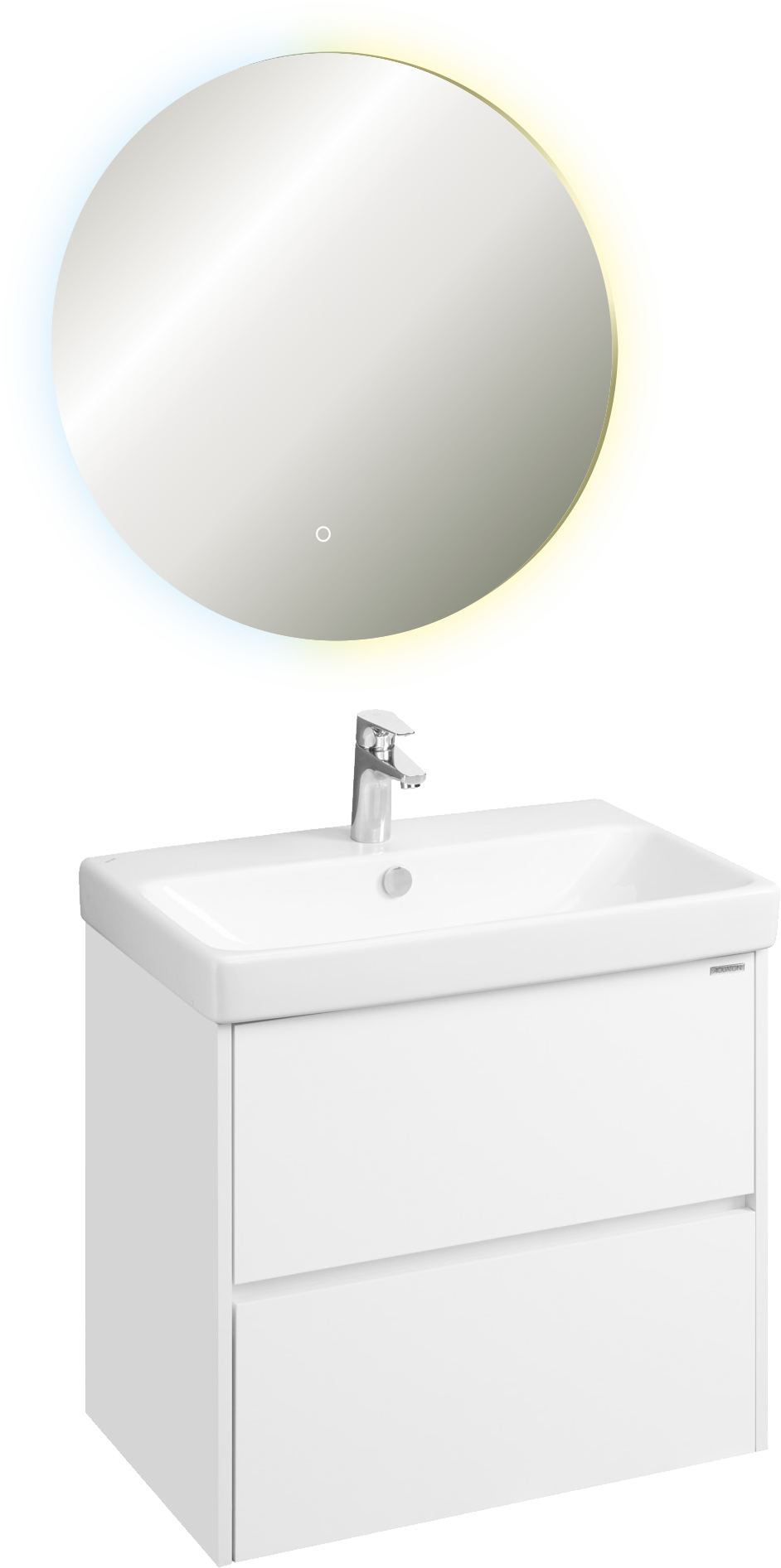 Мебель для ванной комнаты AQUATON Сканди 70 белый глянец, белый матовый, зеркало STWORKI Тронхейм