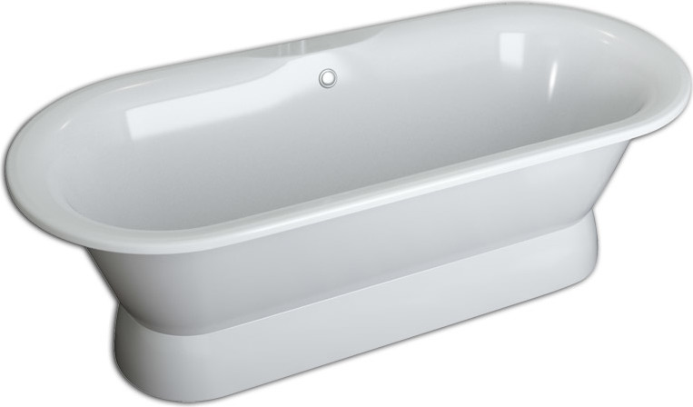 Ванна из искусственного камня Фэма Феррара без опоры 170x80 см, отдельностоящая, белая, овальная, с подиумом