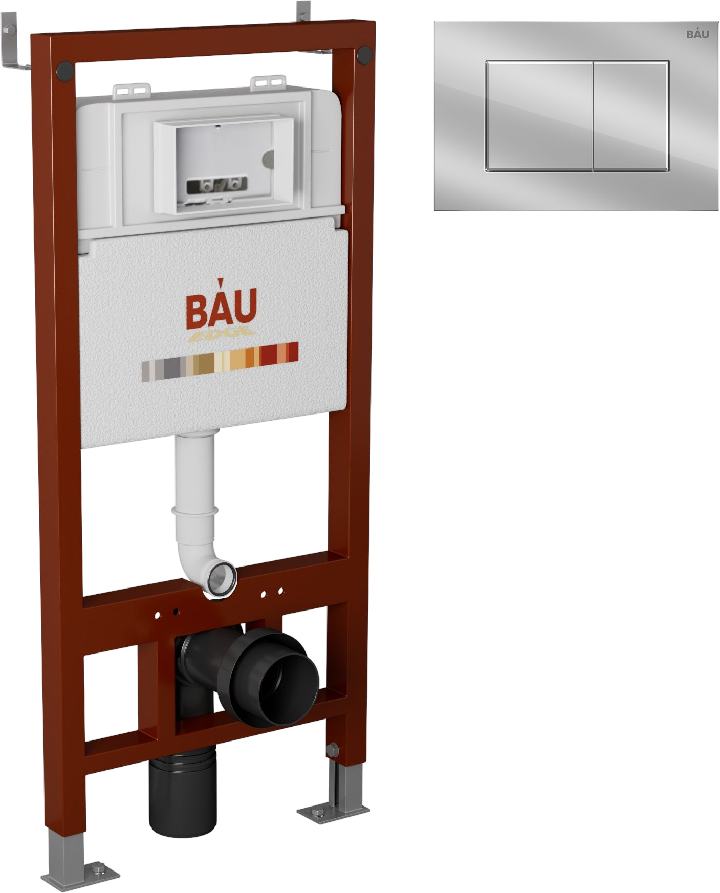 Комплект Инсталляция Bauedge Pro Q111300 + Кнопка Stil Q00002 цвет хром