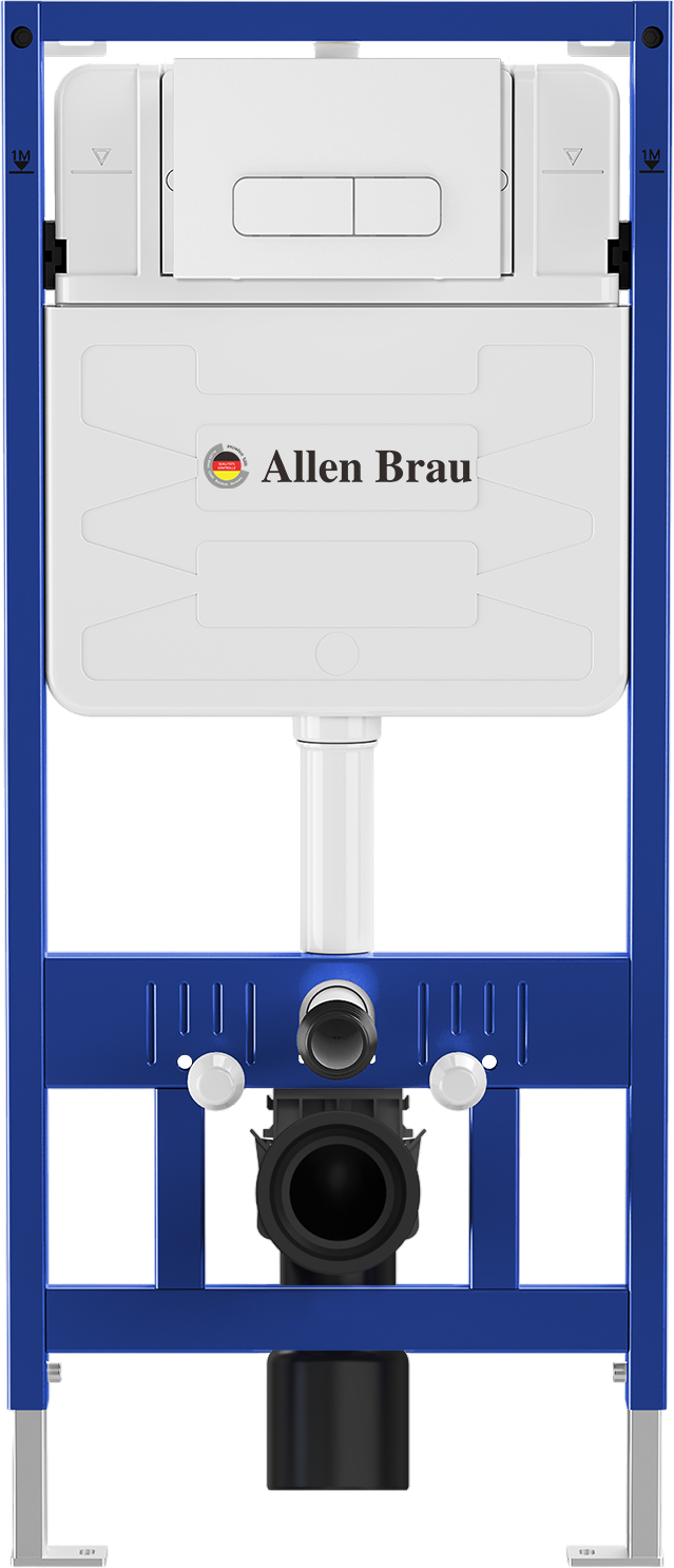 Инсталляция для унитаза Allen Brau Pneumatic Pro 9.11101.20 пневматическое управление, крепление к полу и стене, с регулировкой по высоте
