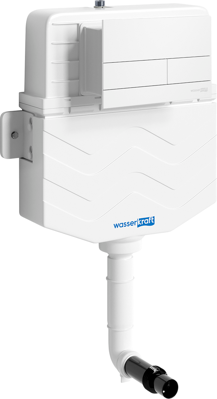 Смывной бачок скрытого монтажа Wasserkraft Aller 10TLT.031.ME.WM04 с кнопкой смыва, цвет матовый белый