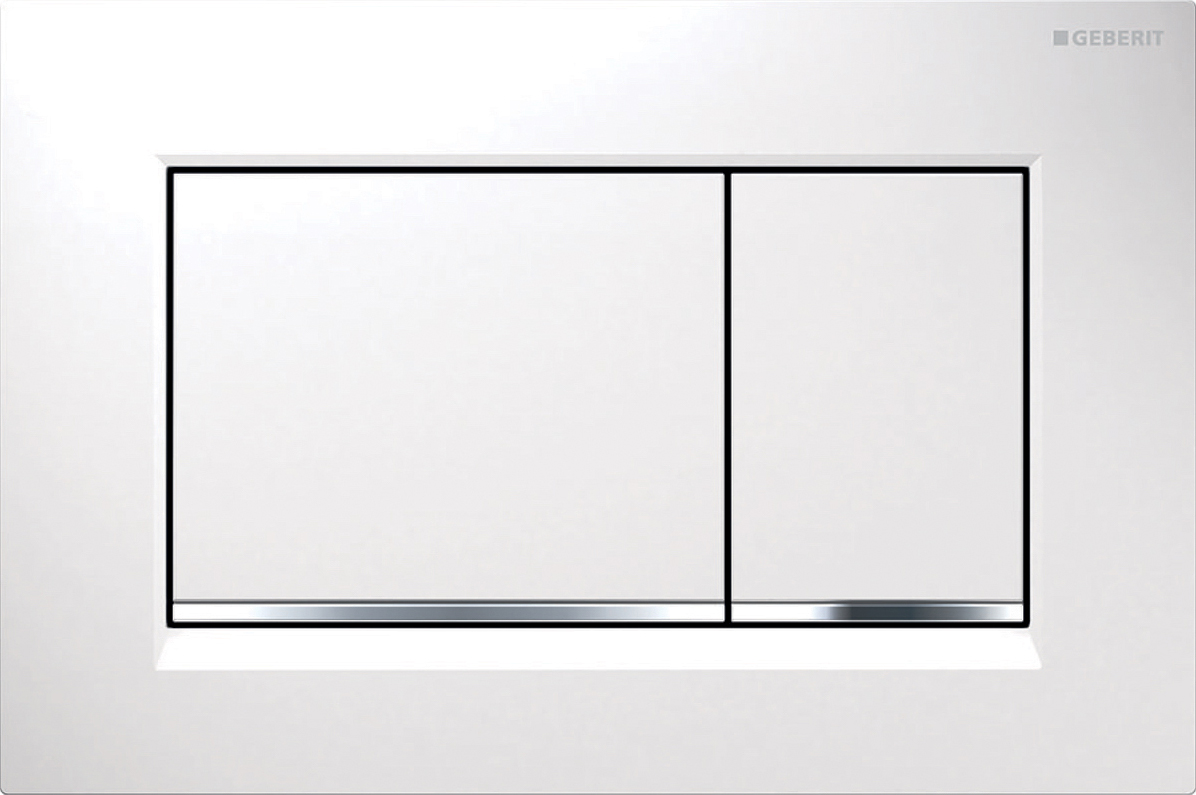 Кнопка смыва для унитаза Geberit Sigma 30 115.883.KJ.1 пластик, цвет белый, глянцевый хром