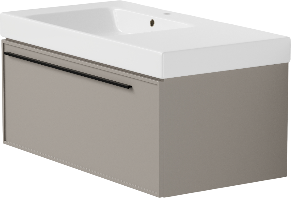 Тумба с раковиной La Fenice Elba 90 подвесная, cappuccino, раковина Cubo 90 L
