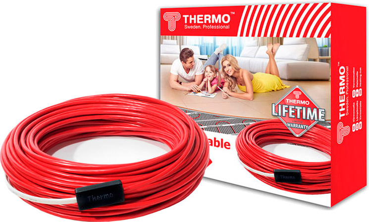 Греющий кабель Thermo Thermocable SVK-20 250 Вт, 12 м, красный, для улицы, двужильный