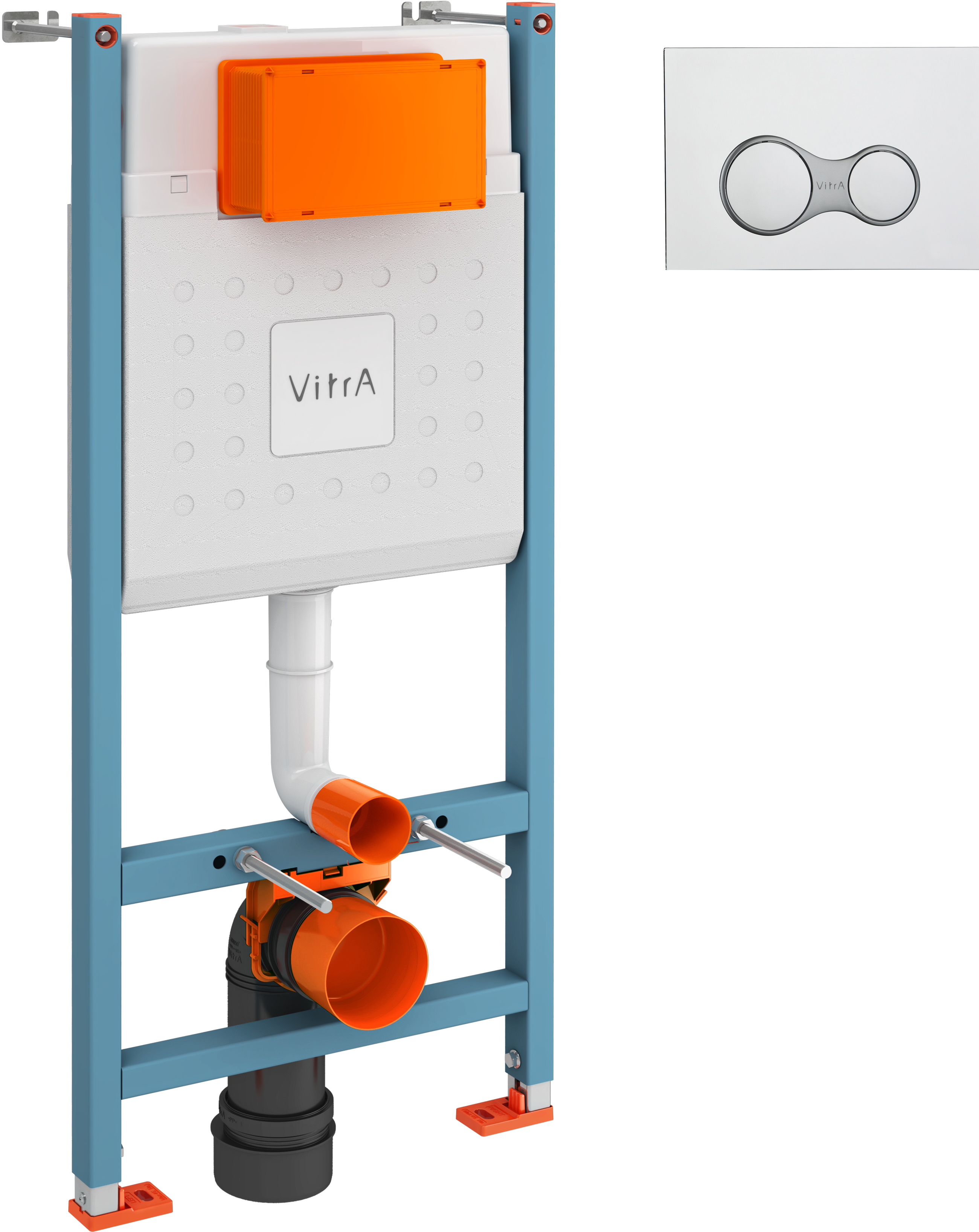 Комплект Инсталляция VitrA Ви-Фикс Кор (V-Fix Core) 732-5800-01 + Кнопка Сириус (Sirius) 740-0480 цвет глянцевый хром