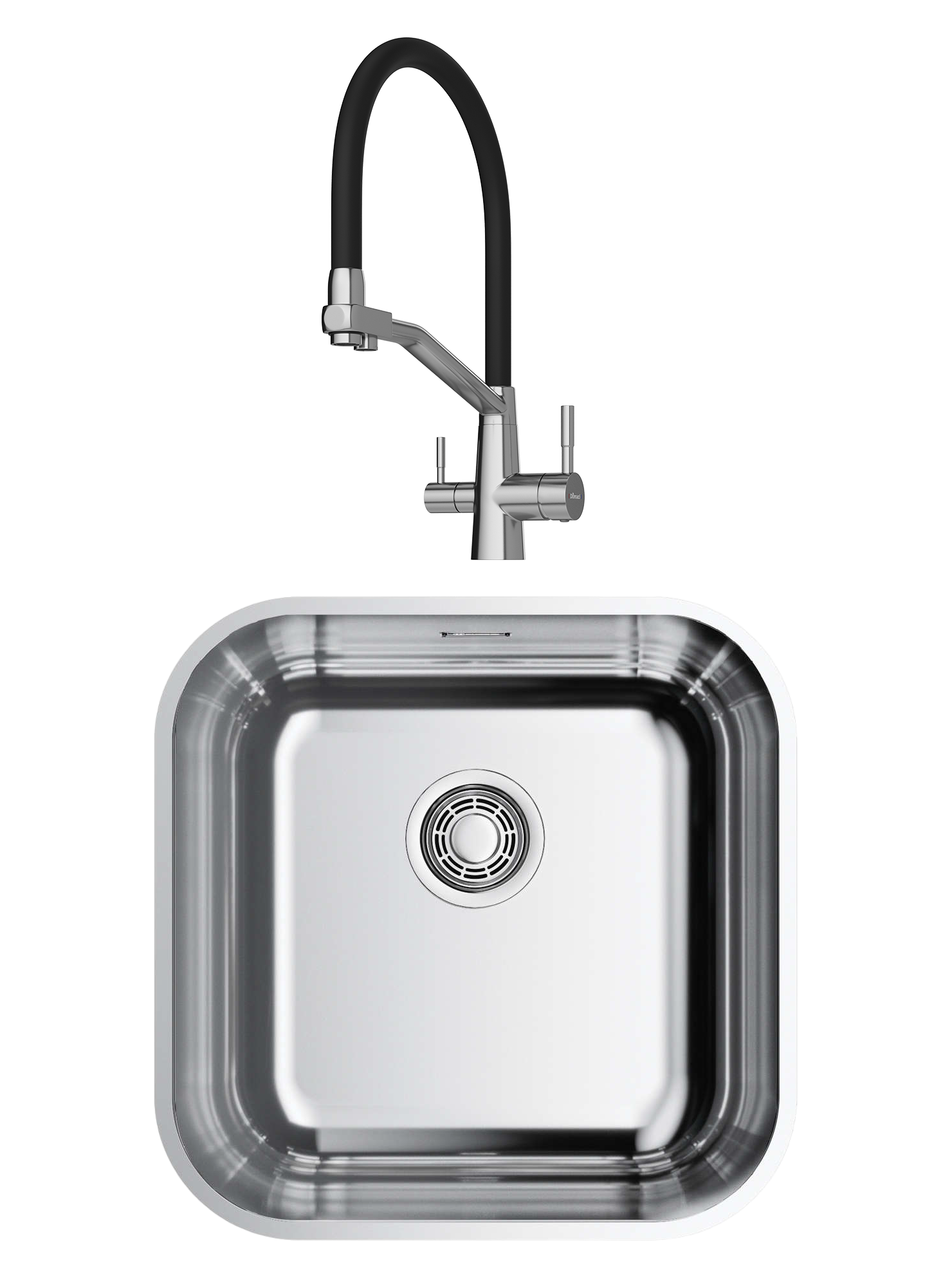 Комплект Мойка Omoikiri Omi 44-U/IF-IN Quadro, нержавеющая сталь + Смеситель Domaci Ливорно D5693S, сталь