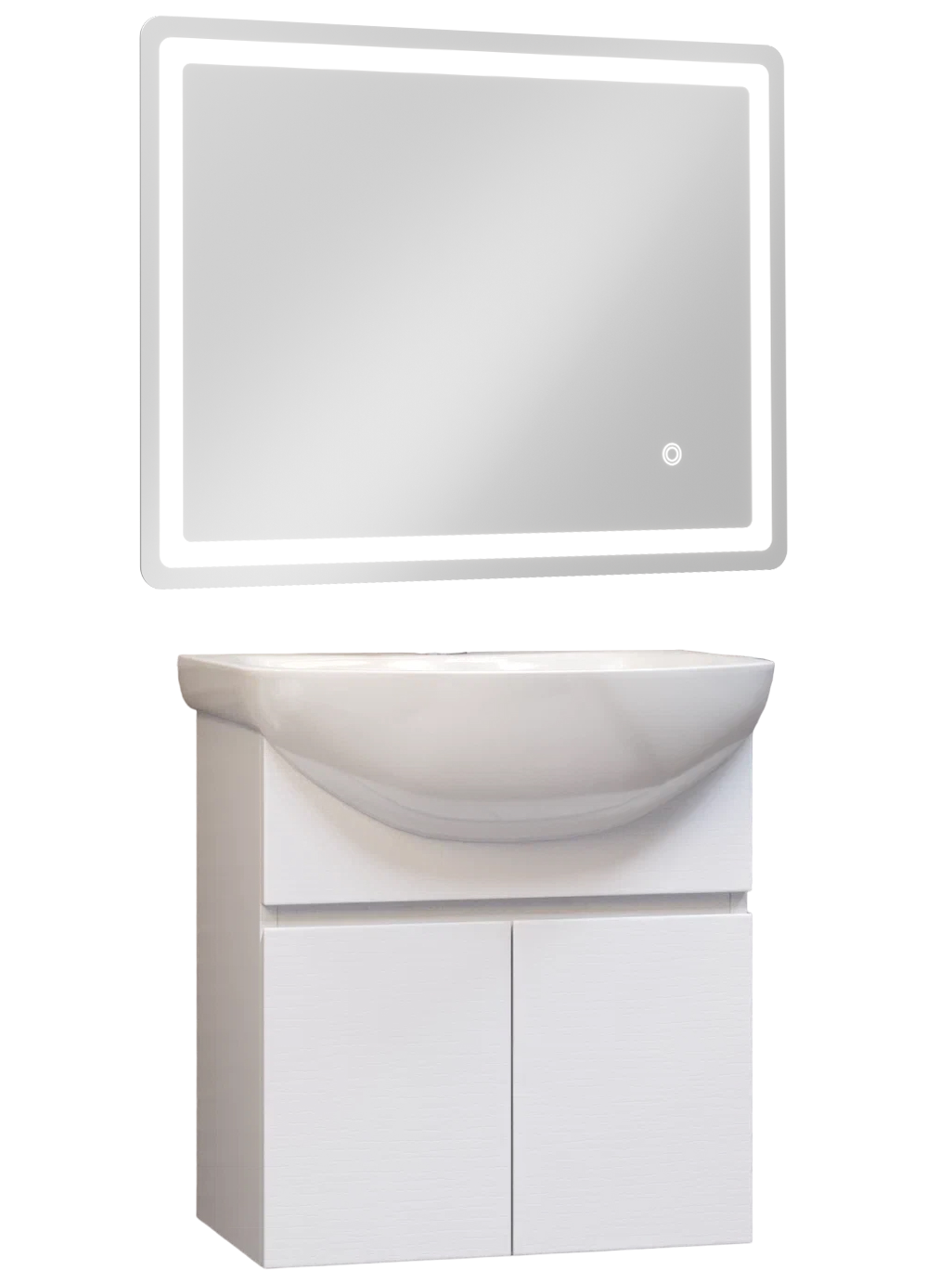 Мебель для ванной комнаты Vigo Wing 50 белая матовая, зеркало Коломна 55x75