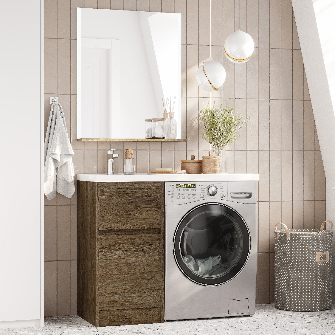 Мебель для ванной комнаты AQUATON Лондри 40 L, дуб кантри