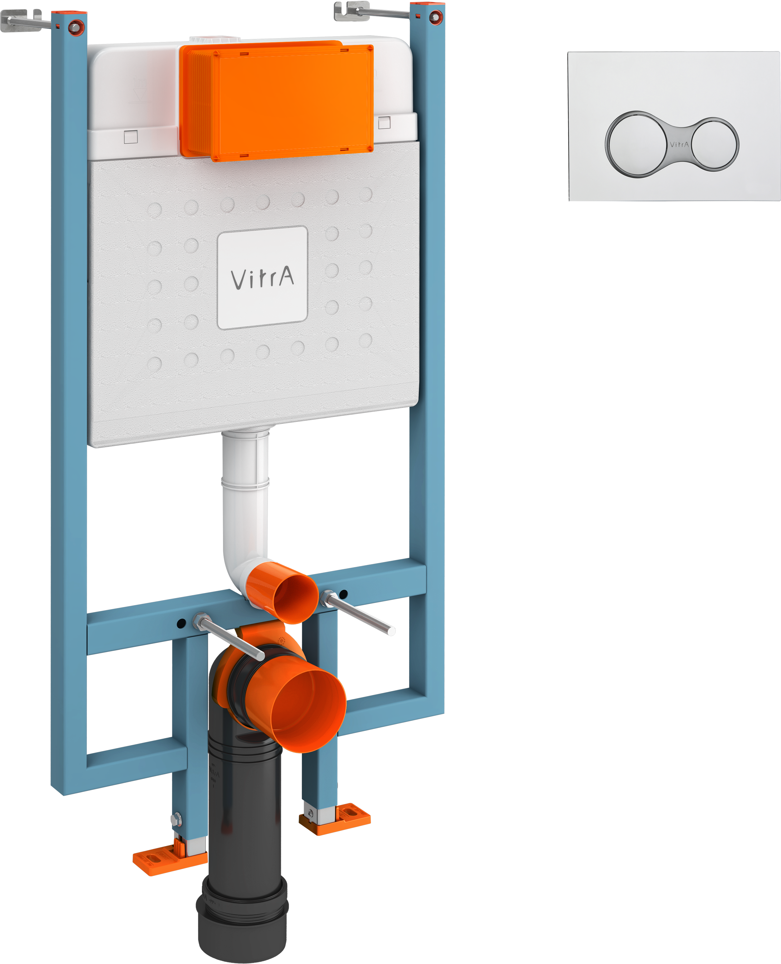 Комплект Инсталляция VitrA Ви-Фикс Кор (V-Fix Core) 738-5800-01 + Кнопка Сириус (Sirius) 740-0480 цвет глянцевый хром