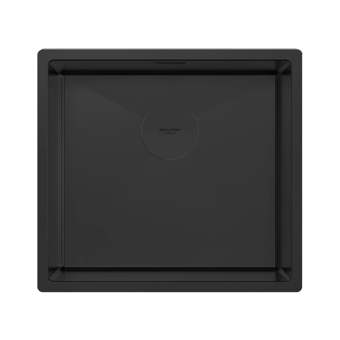 Мойка кухонная Paulmark Next 48 Uni 48x44, матовая черная, интегрированная, встраиваемая сверху, встраиваемая снизу, нержавеющая сталь