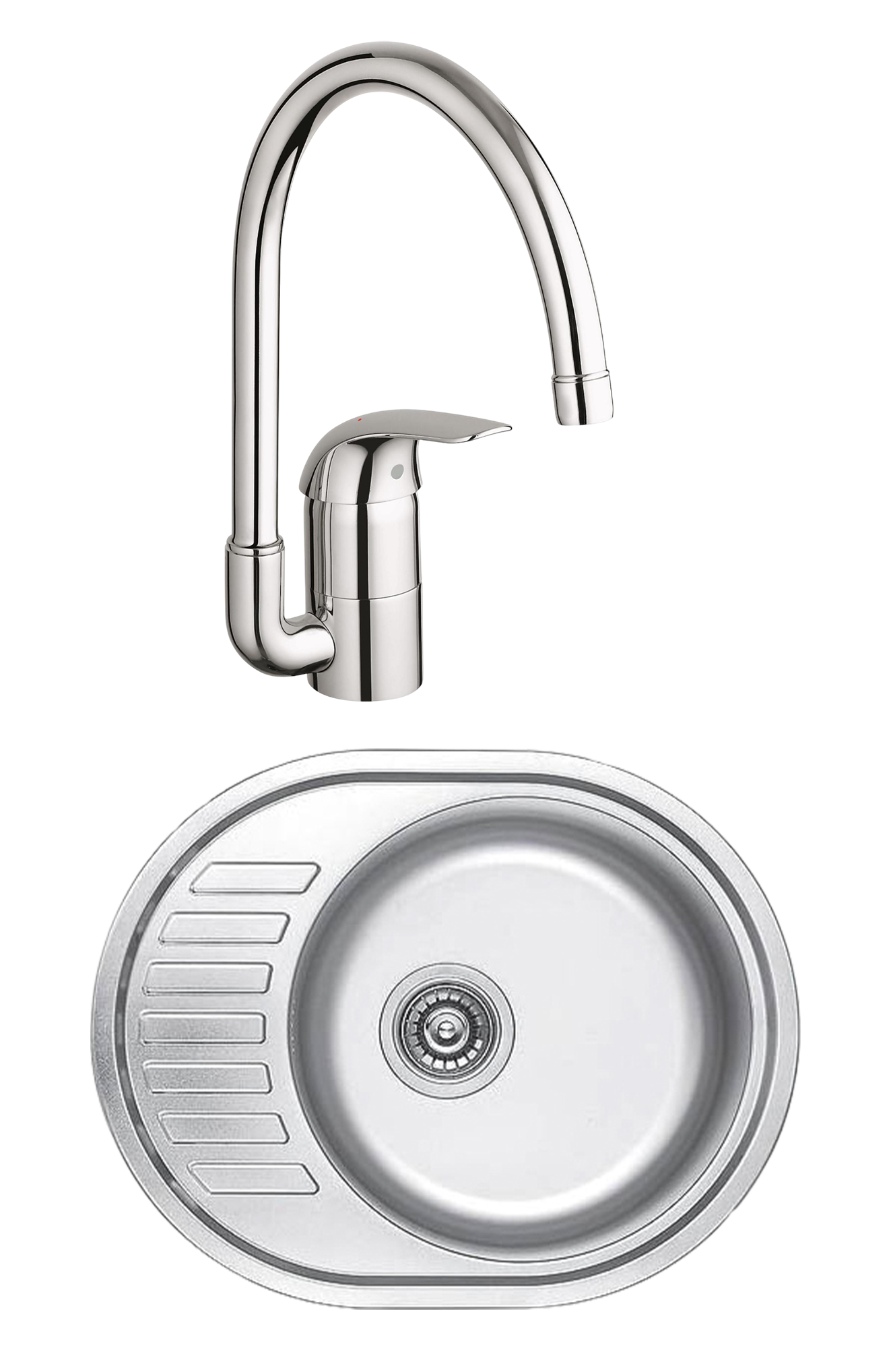 Комплект Мойка Kaiser KSS-5745, R + Смеситель Grohe Euroeco