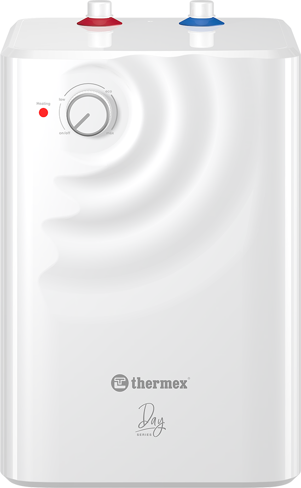 Накопительный водонагреватель Thermex Day 10 U электрический, 10 л, настенный, под раковиной, вертикальный, белый