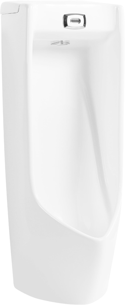 Писсуар напольный SantiLine SL-6005 сенсорный, белый, с сифоном, безободковый, со смывным механизмом
