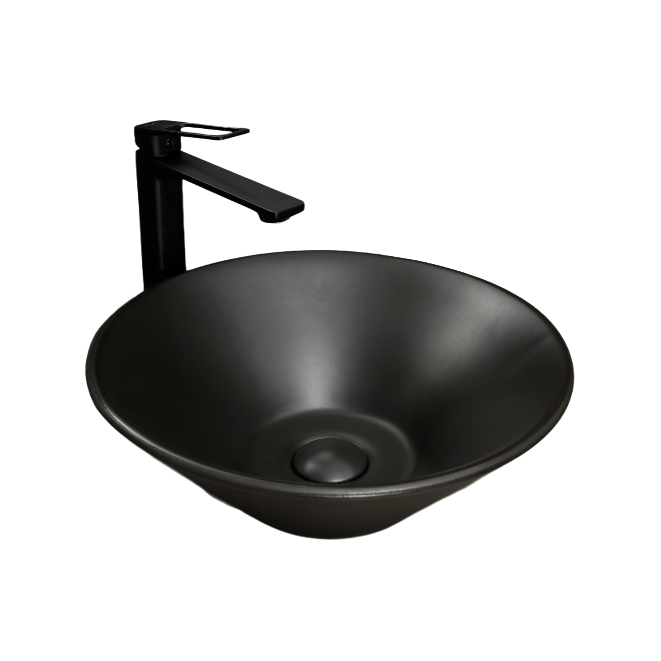 Накладная раковина GID Esfera N9102bg 42 черный графит, круглая, фаянс