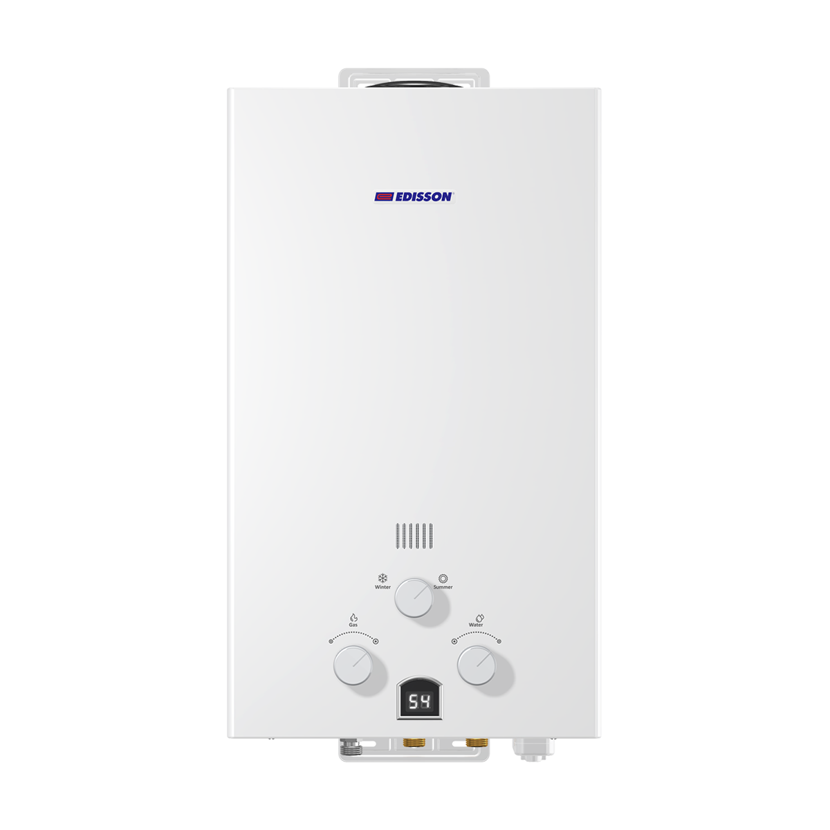 Газовая колонка Edisson Eco E 20 D настенная, вертикальная, белая