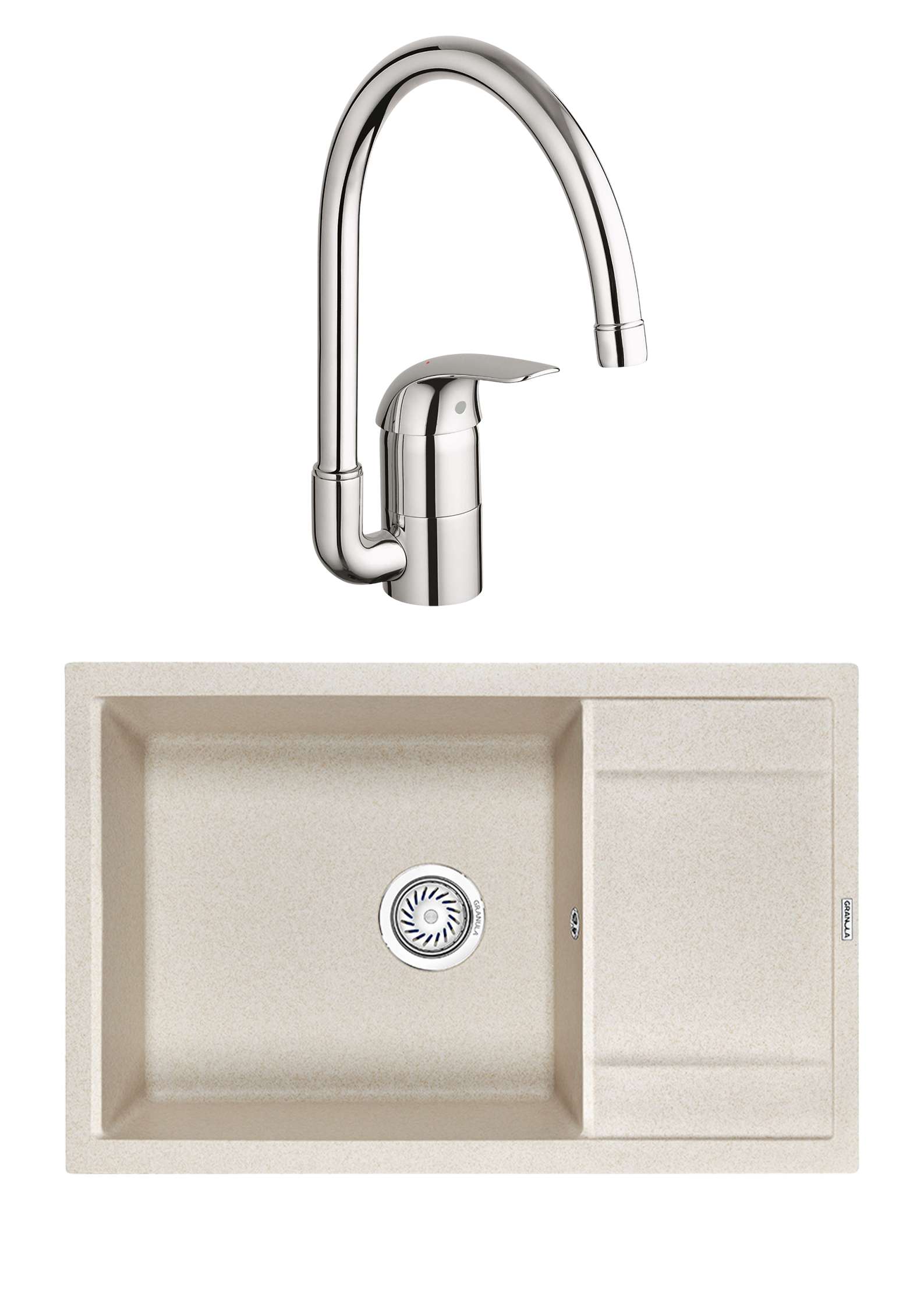Комплект Мойка Granula 7805, пирит + Смеситель Grohe Euroeco