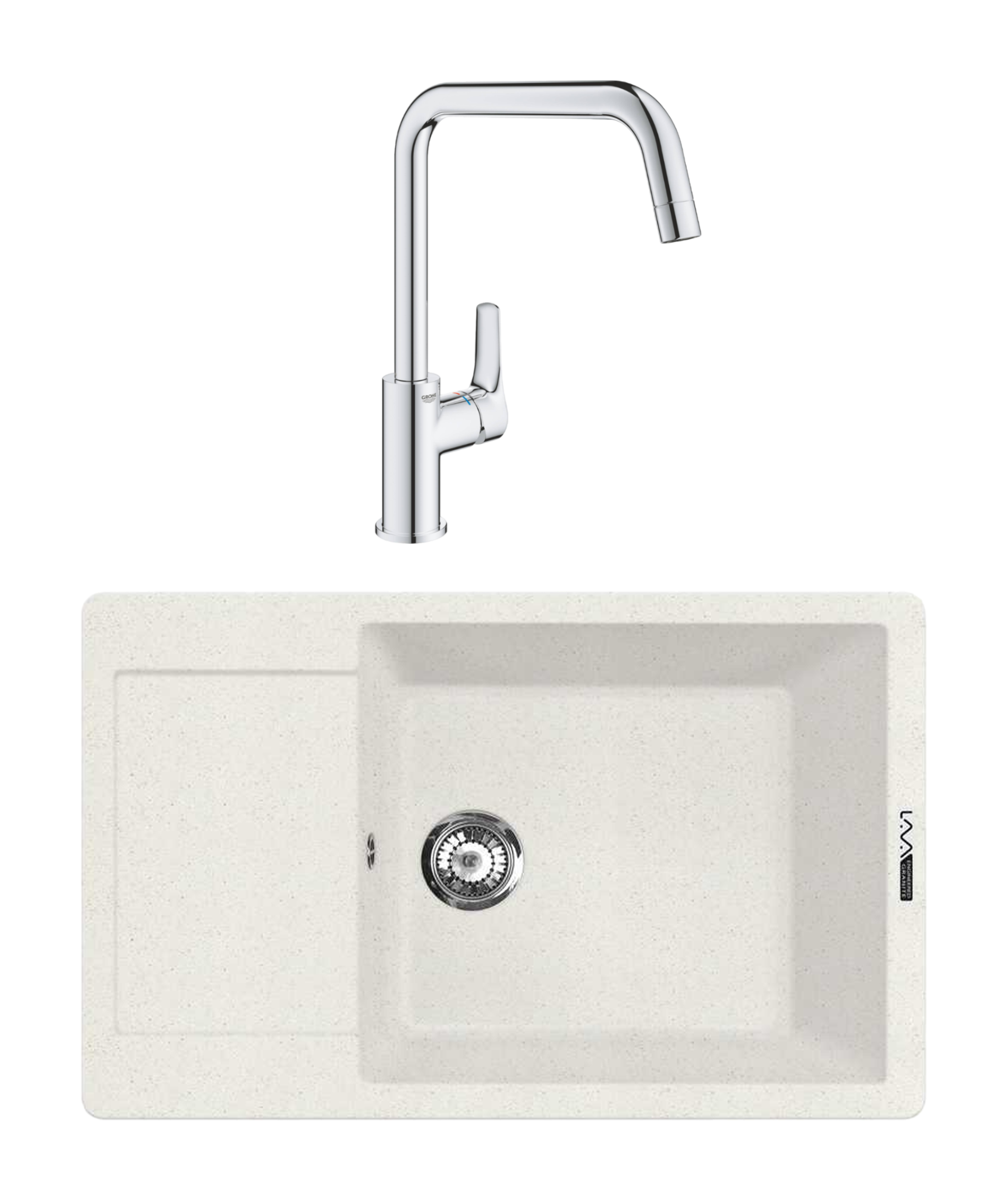 Комплект Мойка Lava L8.LAT, latte + Смеситель Grohe Eurosmart