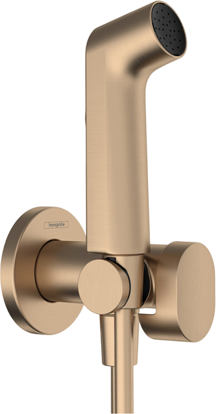 Гигиенический душ Hansgrohe Bidette S 1jet 29232140 со смесителем, шлифованная бронза